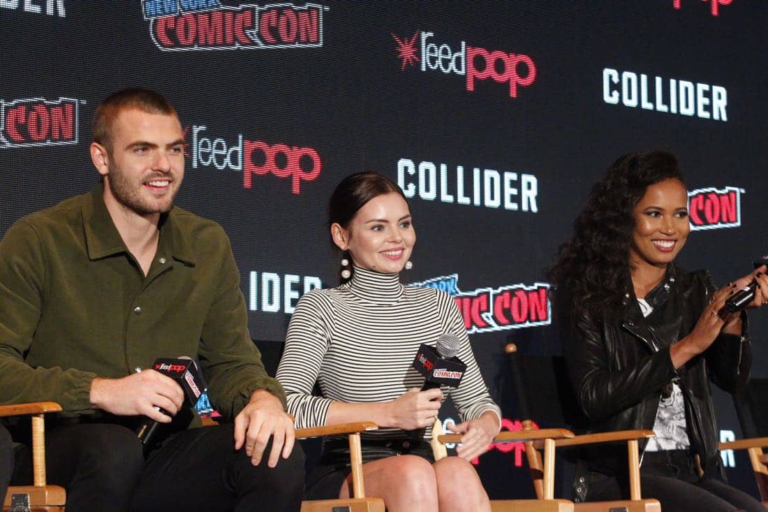 NY COMIC-CON 2017 - SIREN - Freeform’s genre programming was out in full force at this year’s New York Comic Con on Saturday, October 7th with executive producers and cast from the hit series “Shadowhunters,” “Beyond,” and new original series “Siren.” (Freeform/Lou Rocco) ALEX ROE, ELINE POWELL, FOLA EVANS-AKINGBOLA