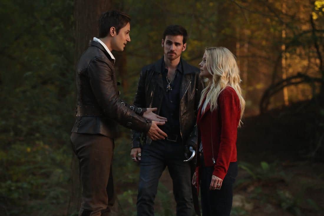 ONCE UPON A TIME - "A Pirate's Life" - When Henry finds himself in trouble, he calls upon his Storybrooke family for help, and together they set off on a mission to find Cinderella. Along the way, Hook is confronted by an unexpected foe who threatens the group's success. In Hyperion Heights, Jacinda searches for a way to see Lucy with some unwelcome assistance from Henry, while Victoria Belfrey enlists the help of Gold and Weaver to push Henry out of the neighborhood, on "Once Upon a Time," FRIDAY, OCTOBER 13 (8:00-9:01 p.m. EDT), on The ABC Television Network. (ABC/Jack Rowand) ANDREW J. WEST, COLIN O'DONOGHUE, JENNIFER MORRISON