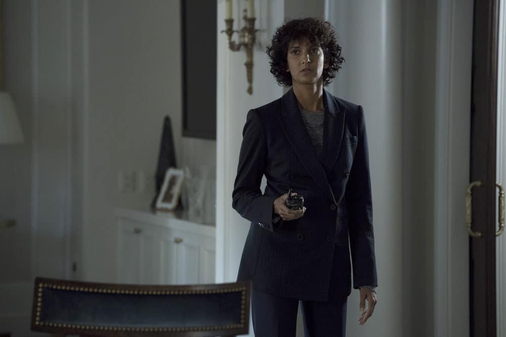 THE BLACKLIST -- "The Endling" Episode 504 -- Pictured: Poorna Jagannathan as Nirah Ahmad -- (Photo by: Virginia Sherwood/NBC)