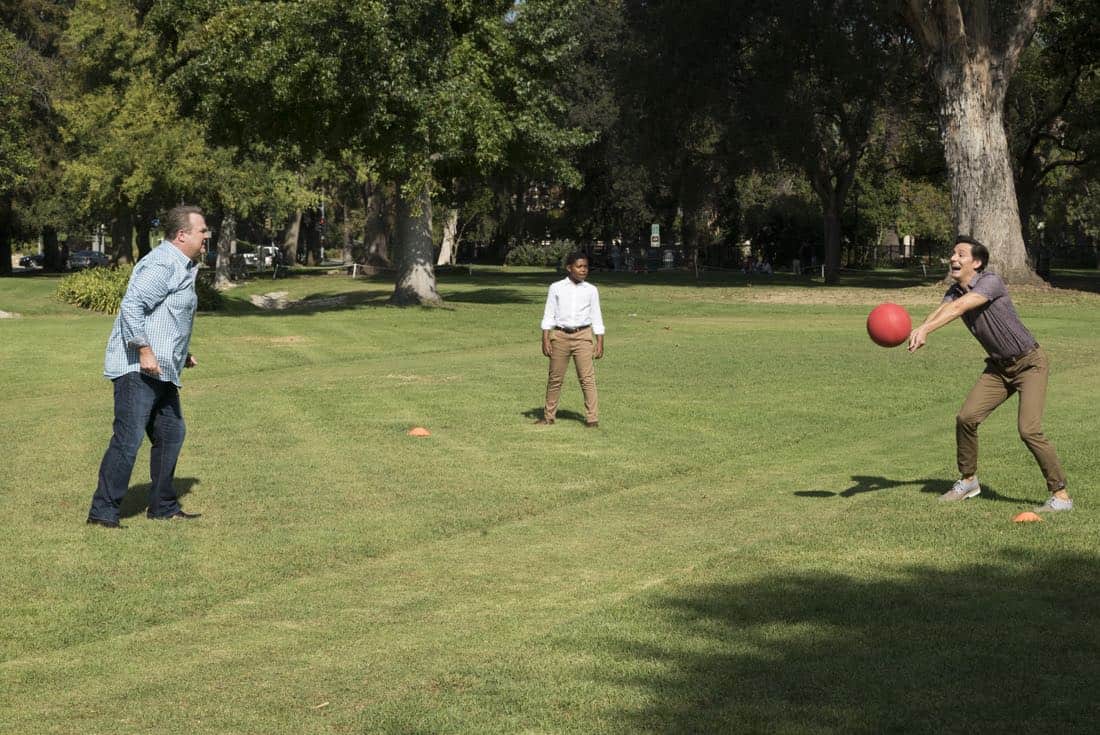 MODERN FAMILY - "Sex, Lies & Kickball" - Jay's best friend, Shorty, is back from Costa Rica and stays at the house so they can catch up and reconnect. However, Shorty is spending more time with Gloria and seems to be avoiding Jay. Meanwhile, Alex is ready to shed her good-girl image and is going to prove to Claire that her relationship with Ben is definitely a sexual relationship, on "Modern Family," WEDNESDAY, OCTOBER 18 (9:00-9:31 p.m. EDT), on The ABC Television Network. (ABC/Ron Tom) ERIC STONESTREET, CEDRIC JOE, CHRISTIAN BARILLAS