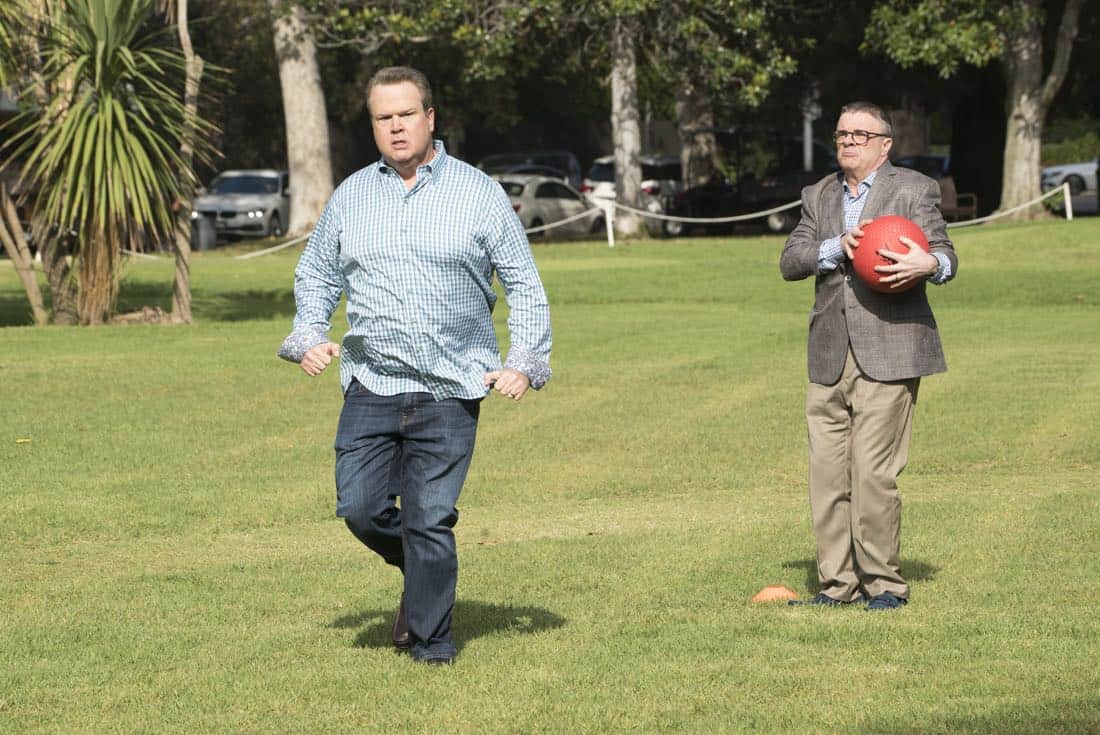 MODERN FAMILY - "Sex, Lies & Kickball" - Jay's best friend, Shorty, is back from Costa Rica and stays at the house so they can catch up and reconnect. However, Shorty is spending more time with Gloria and seems to be avoiding Jay. Meanwhile, Alex is ready to shed her good-girl image and is going to prove to Claire that her relationship with Ben is definitely a sexual relationship, on "Modern Family," WEDNESDAY, OCTOBER 18 (9:00-9:31 p.m. EDT), on The ABC Television Network. (ABC/Ron Tom) ERIC STONESTREET, NATHAN LANE