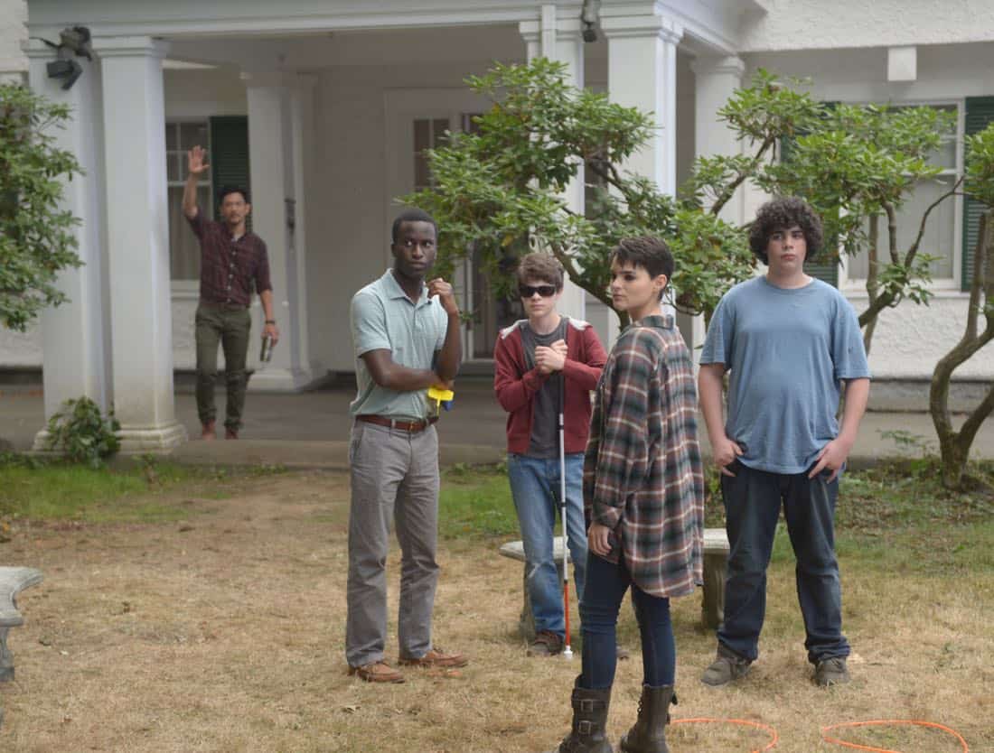 THE EXORCIST: L-R: John Cho, guest star Alex Barima, guest star Hunter Dillon, Brianna Hildebrand and guest star Cyrus Arnold in the "One For Sorrow" episode of THE EXORCIST airing Friday, Oct. 20 (9:01-10:00 PM ET/PT) on FOX. ©2017 Fox Broadcasting Co. Cr: Sergei Bachlakov/FOX