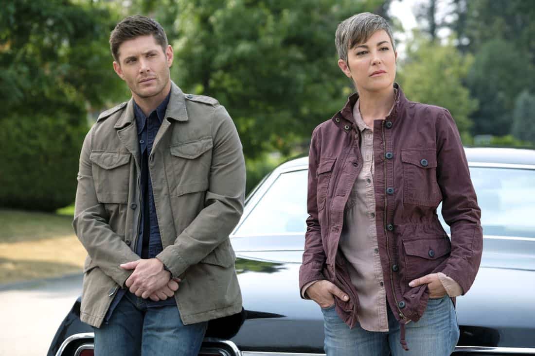 Supernatural -- "Patience" -- Image Number: SN1303a_0044.jpg -- Pictured (L-R): Jensen Ackles as Dean and Kim Rhodes as Jody Mills -- Photo: Bettina Strauss/The CW -- é 2017 The CW Network, LLC All Rights Reserved. Supernatural -- "Patience" -- Image Number: SN1303a_0044.jpg -- Pictured (L-R): Jensen Ackles as Dean and Kim Rhodes as Jody Mills -- Photo: Bettina Strauss/The CW -- é 2017 The CW Network, LLC All Rights Reserved.