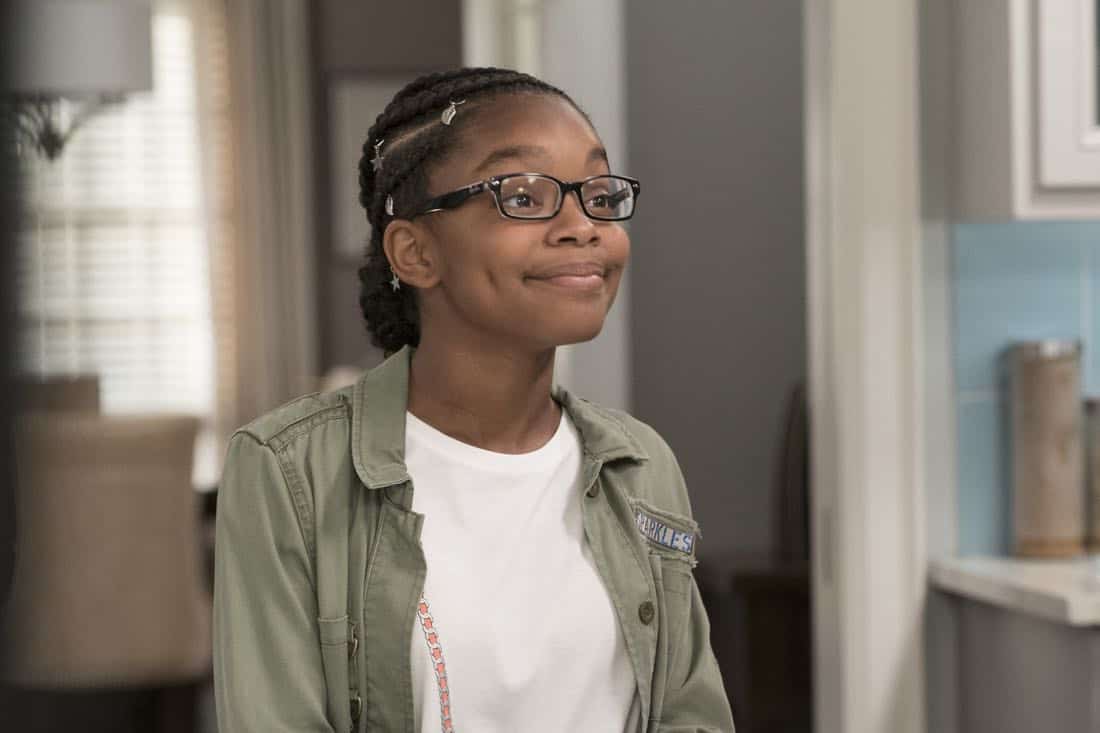 BLACK-ISH - "First and Last" - Diane experiences a big life event toward becoming a woman and Bow, Ruby, Zoey and Alicia are there to support her. Meanwhile, afraid that he may never be able to beat Junior at basketball again, Dre conducts psychological warfare on Junior before challenging him to a game, on "black-ish," TUESDAY, NOV. 7 (9:00-9:30 p.m. EST), on The ABC Television Network. (ABC/Eric McCandless) MARSAI MARTIN