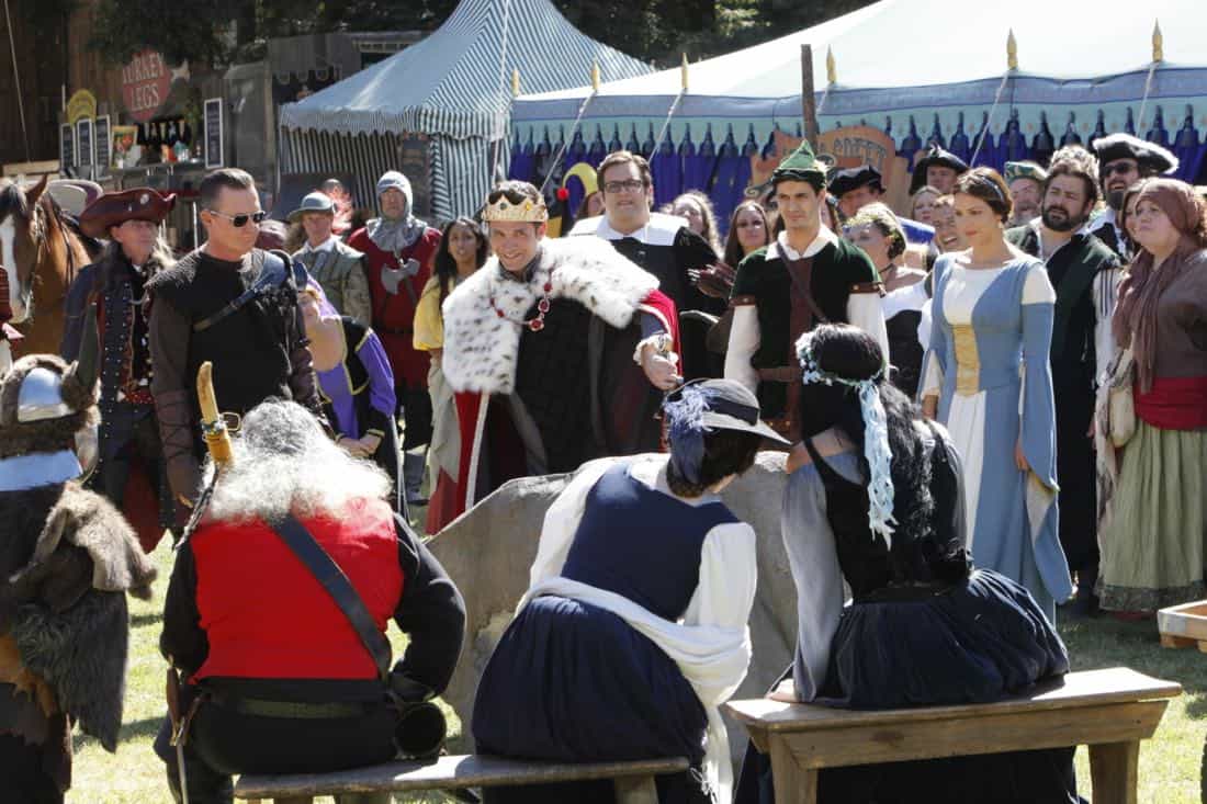 "Faire is Foul" -- For Sylvester's birthday, Team Scorpion visits a renaissance festival, but the revelry is cut short when a group tries to rob a nearby police evidence locker. Also, Paige grows weary of Walter's play-by-play of all the historical inaccuracies at the festival, on SCORPION, Monday, Nov. 13 (10:00-11:00 PM, ET/PT) on the CBS Television Network. Pictured: Robert Patrick, Ari Stidham, Brandon Barash, Elyes Gabel, Katharine McPhee. Photo: Bill Inoshita/CBS é2017 CBS Broadcasting, Inc. All Rights Reserved