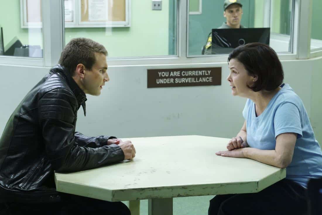 “Pamilya” – Newcomer Jim Street jeopardizes his spot on Hondo’s team when he agrees to do a favor for his incarcerated mother that endangers his SWAT career. Also, the SWAT team searches for the ruthless mastermind behind a drug trafficking ring that forces immigrants to be mules, on S.W.A.T., Thursday, Nov. 16 (10:00-11:00, ET/PT) on the CBS Television Network. Sherilyn Fenn guest stars as Karen Street, Jim Street’s mother. Pictured left to right: Alex Russell as Jim Street and Sherilyn Fenn as Karen Street. Photo: Monty Brinton/CBS ©2017 CBS Broadcasting, Inc. All Rights Reserved