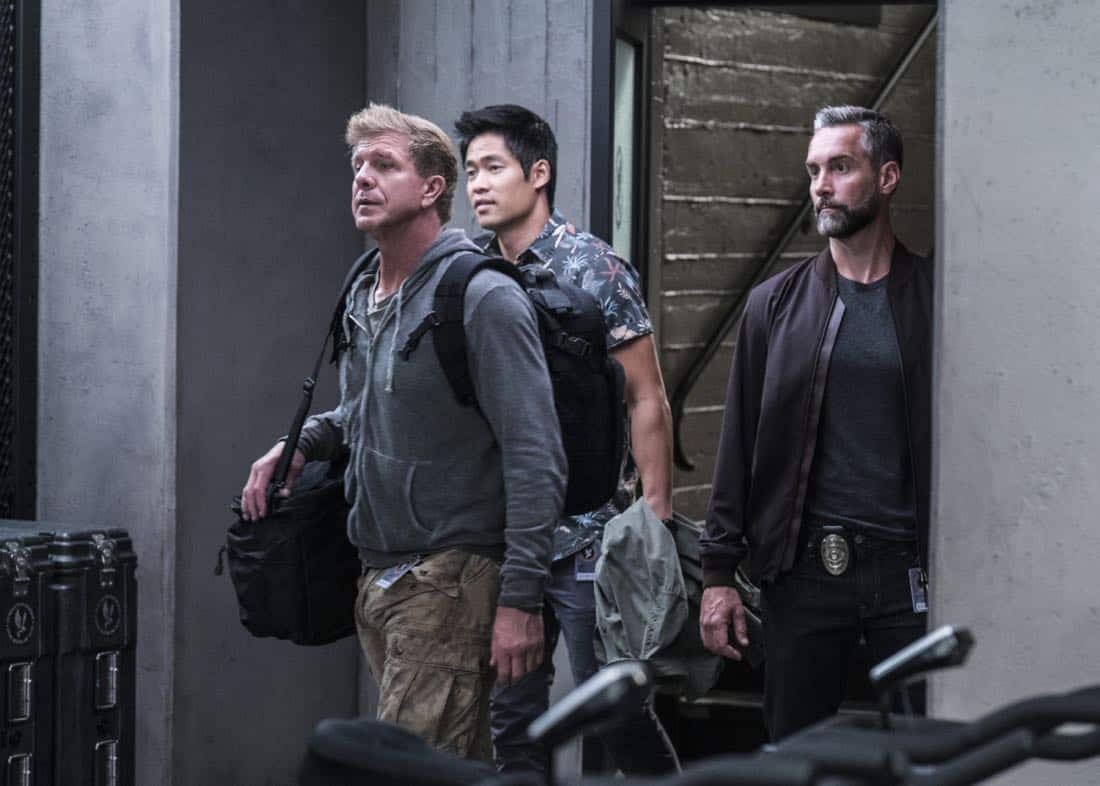 “Pamilya” – Newcomer Jim Street jeopardizes his spot on Hondo’s team when he agrees to do a favor for his incarcerated mother that endangers his SWAT career. Also, the SWAT team searches for the ruthless mastermind behind a drug trafficking ring that forces immigrants to be mules, on S.W.A.T., Thursday, Nov. 16 (10:00-11:00, ET/PT) on the CBS Television Network. Sherilyn Fenn guest stars as Karen Street, Jim Street’s mother. Pictured left to right: Kenny Johnson and Dominique Luca, David Lim as Victor Tan, and Jay Harrington as David “Deacon” Kay. Photo: Monty Brinton/CBS ©2017 CBS Broadcasting, Inc. All Rights Reserved “Pamilya” – Newcomer Jim Street jeopardizes his spot on Hondo’s team when he agrees to do a favor for his incarcerated mother that endangers his SWAT career. Also, the SWAT team searches for the ruthless mastermind behind a drug trafficking ring that forces immigrants to be mules, on S.W.A.T., Thursday, Nov. 16 (10:00-11:00, ET/PT) on the CBS Television Network. Sherilyn Fenn guest stars as Karen Street, Jim Street’s mother. Pictured left to right: Kenny Johnson and Dominique Luca, David Lim as Victor Tan, and Jay Harrington as David “Deacon” Kay. Photo: Monty Brinton/CBS ©2017 CBS Broadcasting, Inc. All Rights Reserved