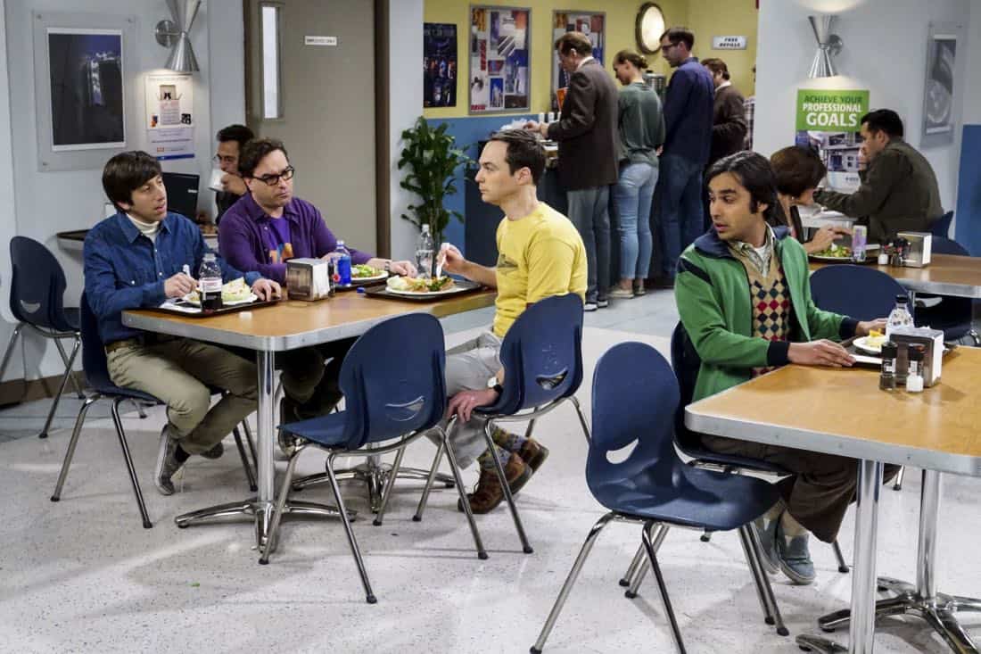 "The Confidence Erosion" -- Pictured: Howard Wolowitz (Simon Helberg), Leonard Hofstadter (Johnny Galecki), Sheldon Cooper (Jim Parsons) and Rajesh Koothrappali (Kunal Nayyar). Sheldon and Amy try to eliminate stress from wedding planning by applying math to the process. Also, Koothrappali "breaks up" with Wolowitz after realizing his best friend is actually hurting his confidence, on THE BIG BANG THEORY, Thursday, Dec. 7 (8:00-8:31 PM, ET/PT) on the CBS Television Network. Photo: Monty Brinton/CBS é2017 CBS Broadcasting, Inc. All Rights Reserved.