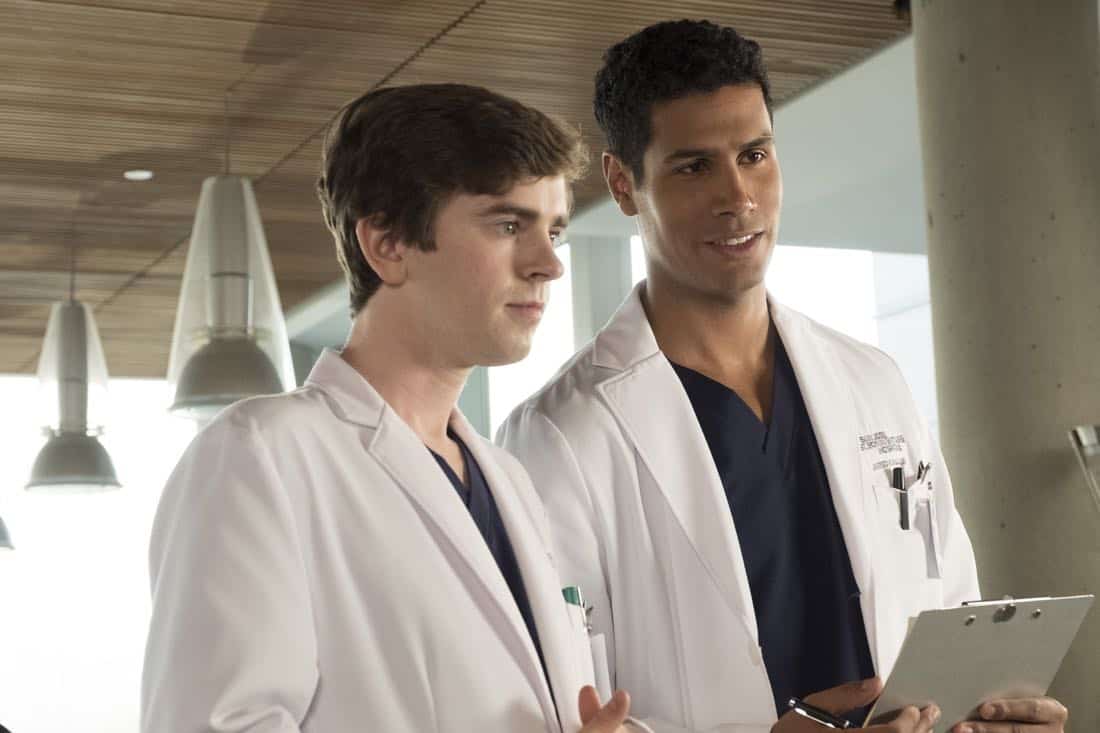 THE GOOD DOCTOR - “Sacrifice” - Members of the hospital’s surgical team are initially impressed with a charming young doctor, but his true character puts one of them in an awkward position at work. Meanwhile, Dr. Glassman feels Dr. Shaun Murphy needs a little more support with his personal life and suggests he meet with a therapist. However, Shaun is determined to show him that he can do it on his own, on “The Good Doctor,” MONDAY, DEC. 4 (10:00-11:00 p.m. EST), on The ABC Television Network. (ABC/Eike Schroter) FREDDIE HIGHMORE, CHUKU MODU