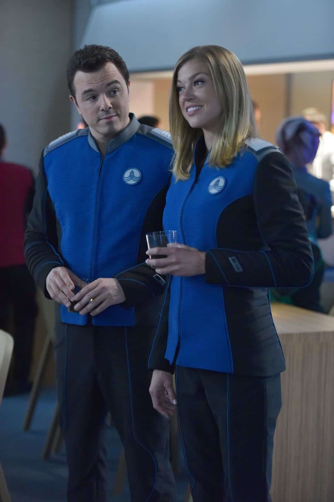 THE ORVILLE: L-R: Seth MacFarlane and Adrianne Palicki in the "New Dimensions" episode of THE ORVILLE airing Thursday, Nov. 30 (9:01-10:00 PM ET/PT) on FOX. ©2017 Fox Broadcasting Co. Cr: Michael Becker/FOX