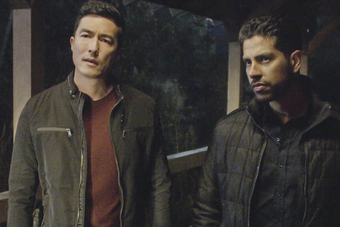 "Full-Tilt Boogie" -- The BAU team's investigation into the home invasion and attempted homicide of a police chief's wife uncovers a world of secrets in a small town in Virginia, on CRIMINAL MINDS, Wednesday, Jan. 10 (10:00-11:00 PM, ET/PT) on the CBS Television Network. Pictured: Daniel Henney (Matt Simmons), Adam Rodriguez (Luke Alvez) Photo: Best Screen Grab Available é2017 CBS Broadcasting, Inc. All Rights Reserved
