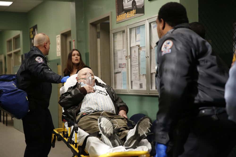 THE BLACKLIST -- "Abraham Stern (#100)" Episode 511 -- Pictured: (l-r) Megan Boone as Elizabeth Keen, Clark Middleton as Glen -- (Photo by: Will Hart/NBC)