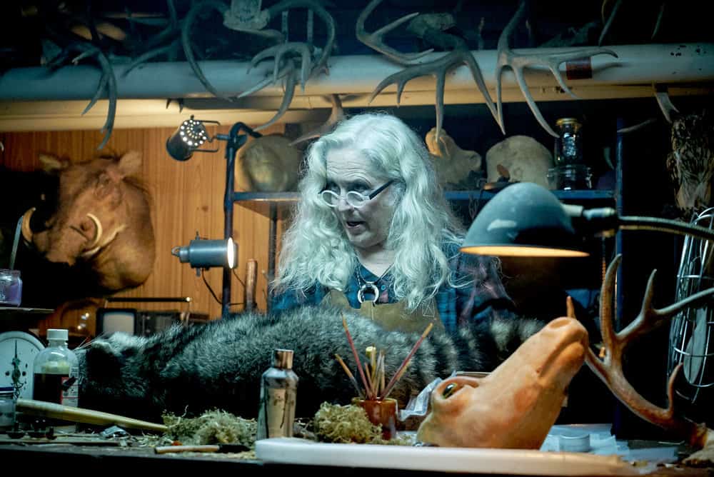 CHANNEL ZERO: BUTCHER'S BLOCK -- "Insidious Onset" Episode 301 -- Pictured: Krisha Fairchild as Louise Lispector -- (Photo by: Allen Fraser/Syfy) CHANNEL ZERO: BUTCHER'S BLOCK -- "Insidious Onset" Episode 301 -- Pictured: Krisha Fairchild as Louise Lispector -- (Photo by: Allen Fraser/Syfy)