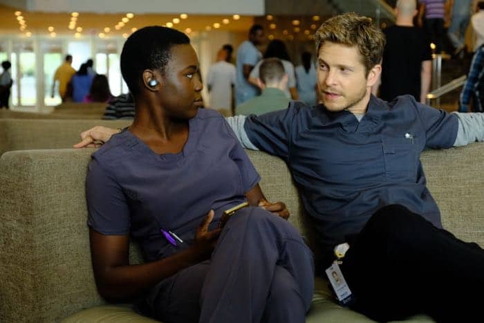 THE RESIDENT: L-R: Shaunette Renée Wilson and Matt Czuchry in the "Identity Crisis" episode of THE RESIDENT airing Monday, Feb. 5 (8:00-9:00 PM ET/PT) on FOX. ©2018 Fox Broadcasting Co. Cr: Guy D'Alema/FOX