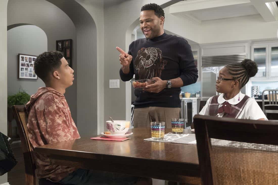 BLACK-ISH - "Unkept Woman" - Dre and Bow's morning routine with the kids is changing now that Bow is taking some time off work. Meanwhile, Junior bonds with Diane now that he is in charge of driving his siblings to school, on "black-ish," TUESDAY, FEB. 6 (9:00-9:30 p.m. EST), on The ABC Television Network. (ABC/Kelsey McNeal) MARCUS SCRIBNER, ANTHONY ANDERSON, MARSAI MARTIN