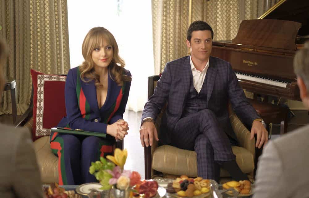 Dynasty -- "Nothing But Trouble" -- Image Number: DYN113a_0082b.jpg -- Pictured (L-R): Elizabeth Gillies as Fallon and James Mackay as Steven -- Photo: Mark Hill/The CW -- é 2018 The CW Network, LLC. All Rights Reserved. Dynasty -- "Nothing But Trouble" -- Image Number: DYN113a_0082b.jpg -- Pictured (L-R): Elizabeth Gillies as Fallon and James Mackay as Steven -- Photo: Mark Hill/The CW -- é 2018 The CW Network, LLC. All Rights Reserved.