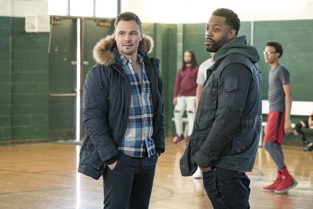 CHICAGO P.D. -- "Anthem" Episode 514 -- Pictured: (l-r) Patrick John Flueger as Adam Ruzek, LaRoyce Hawkins as Kevin Atwater -- (Photo by: Matt Dinerstein/NBC)