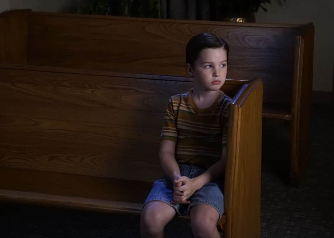 "Poker, Faith, and Eggs"-- Pictured: Sheldon (Iain Armitage). When George Sr. is rushed to the emergency room, Meemaw (Annie Potts) comes to babysit, and the kids have an adventure getting to the hospital on their own, when YOUNG SHELDON airs, Thursday Nov. 9 (8:31-9:01 PM, ET/PT) on the CBS Television Network. Photo: Robert Voets/Warner Bros. Entertainment Inc. é 2017 WBEI. All rights reserved. "Poker, Faith, and Eggs"-- Pictured: Sheldon (Iain Armitage). When George Sr. is rushed to the emergency room, Meemaw (Annie Potts) comes to babysit, and the kids have an adventure getting to the hospital on their own, when YOUNG SHELDON airs, Thursday Nov. 9 (8:31-9:01 PM, ET/PT) on the CBS Television Network. Photo: Robert Voets/Warner Bros. Entertainment Inc. é 2017 WBEI. All rights reserved.