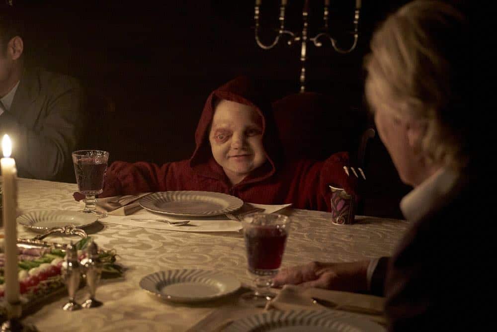 CHANNEL ZERO: BUTCHER'S BLOCK -- "Father Time" Episode 202 -- Pictured: Linden Porco as Smart Mouth -- (Photo by: Allen Fraser/Syfy) CHANNEL ZERO: BUTCHER'S BLOCK -- "Father Time" Episode 202 -- Pictured: Linden Porco as Smart Mouth -- (Photo by: Allen Fraser/Syfy)