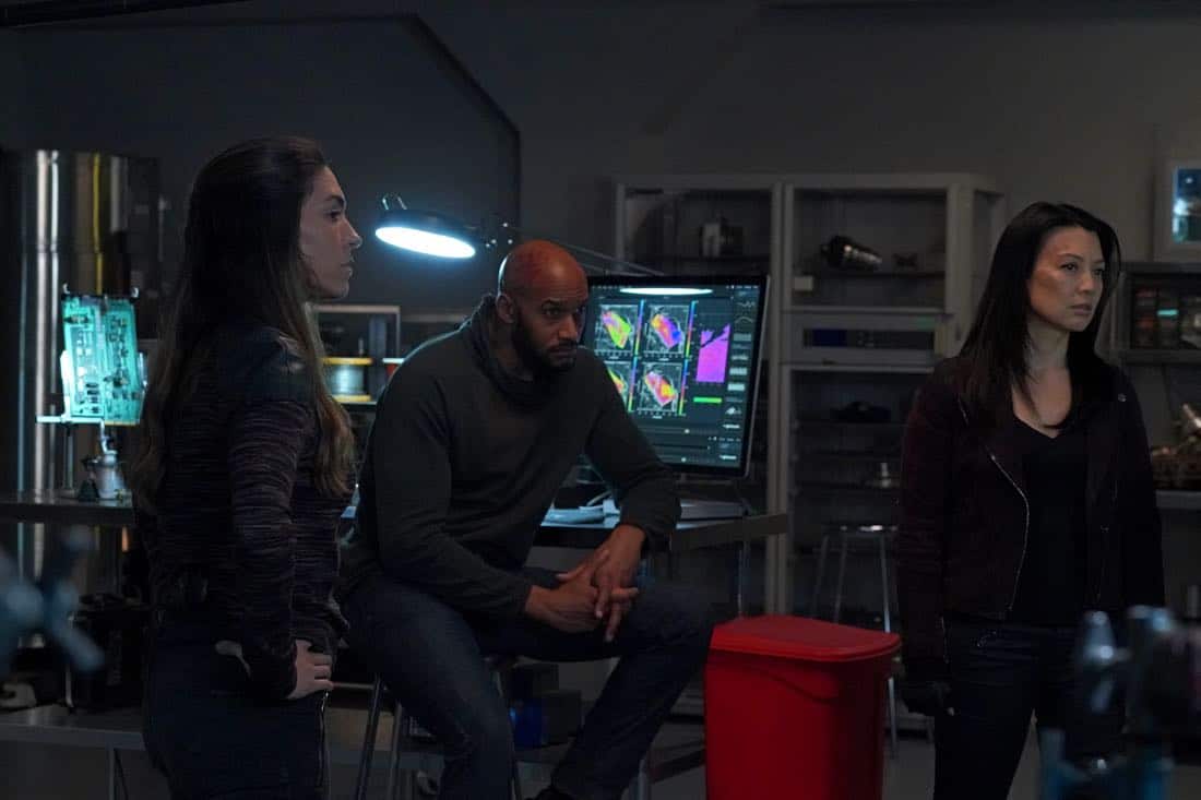 MARVEL'S AGENTS OF S.H.I.E.L.D. - "All the Comforts of Home" - Coulson and team set out to rewrite the course of humanity's fate, but they're unaware that their efforts will dramatically change one S.H.I.E.L.D agent's life, on "Marvel's Agents of S.H.I.E.L.D.," FRIDAY, MARCH 2 (9:01-10:01 p.m. EST), on The ABC Television Network. (ABC/Byron Cohen) NATALIA CORDOVA-BUCKLEY, HENRY SIMMONS, MING-NA WEN