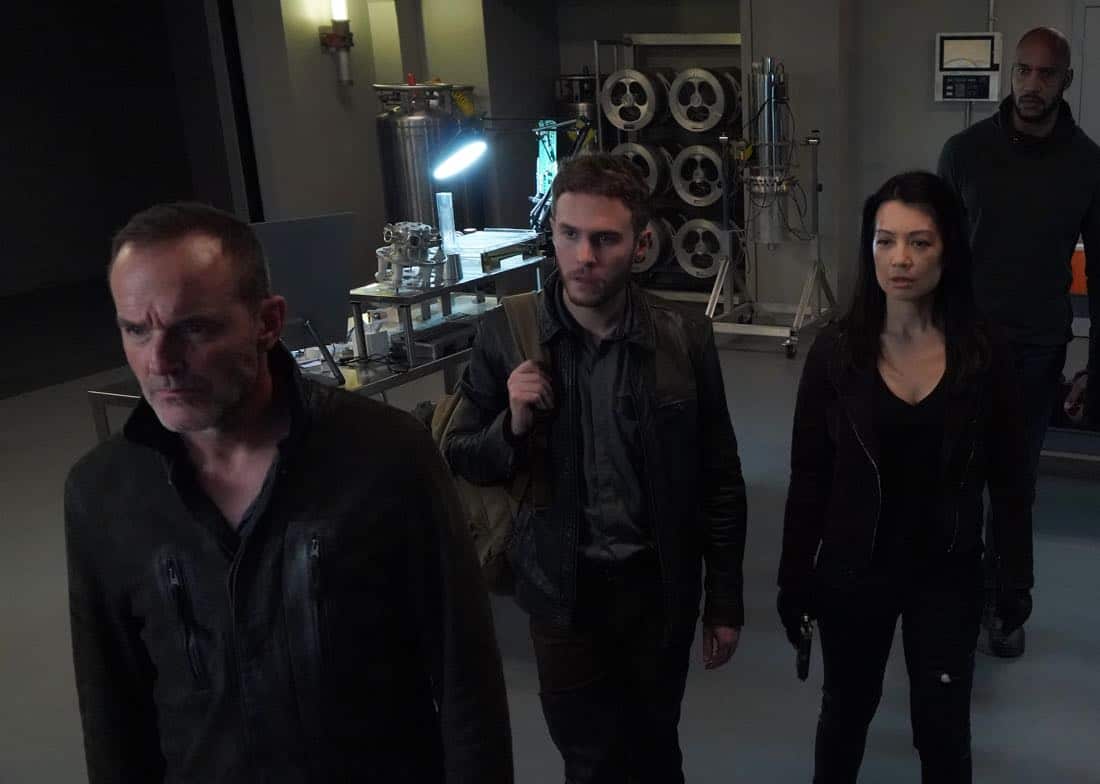 MARVEL'S AGENTS OF S.H.I.E.L.D. - "All the Comforts of Home" - Coulson and team set out to rewrite the course of humanity's fate, but they're unaware that their efforts will dramatically change one S.H.I.E.L.D agent's life, on "Marvel's Agents of S.H.I.E.L.D.," FRIDAY, MARCH 2 (9:01-10:01 p.m. EST), on The ABC Television Network. (ABC/Byron Cohen) CLARK GREGG, IAIN DE CAESTECKER, MING-NA WEN, HENRY SIMMONS