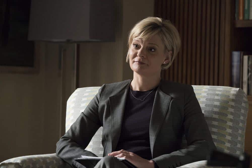 THE BLACKLIST -- "Mr. Raleigh Sinclair III (#51)" Episode 514 -- Pictured: Martha Plimpton as Dr. Sharon Fulton -- (Photo by: Virginia Sherwood/NBC)