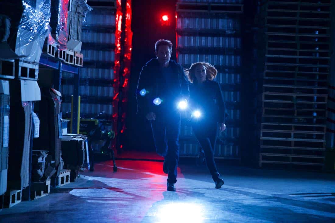 THE X-FILES: L-R: David Duchovny and Gillian Anderson in the "Rm9sbG93ZXJz" episode of THE X-FILES airing Wednesday, Feb. 28 (8:00-9:00 PM ET/PT) on FOX. ©2018 Fox Broadcasting Co. Cr: Shane Harvey/FOX
