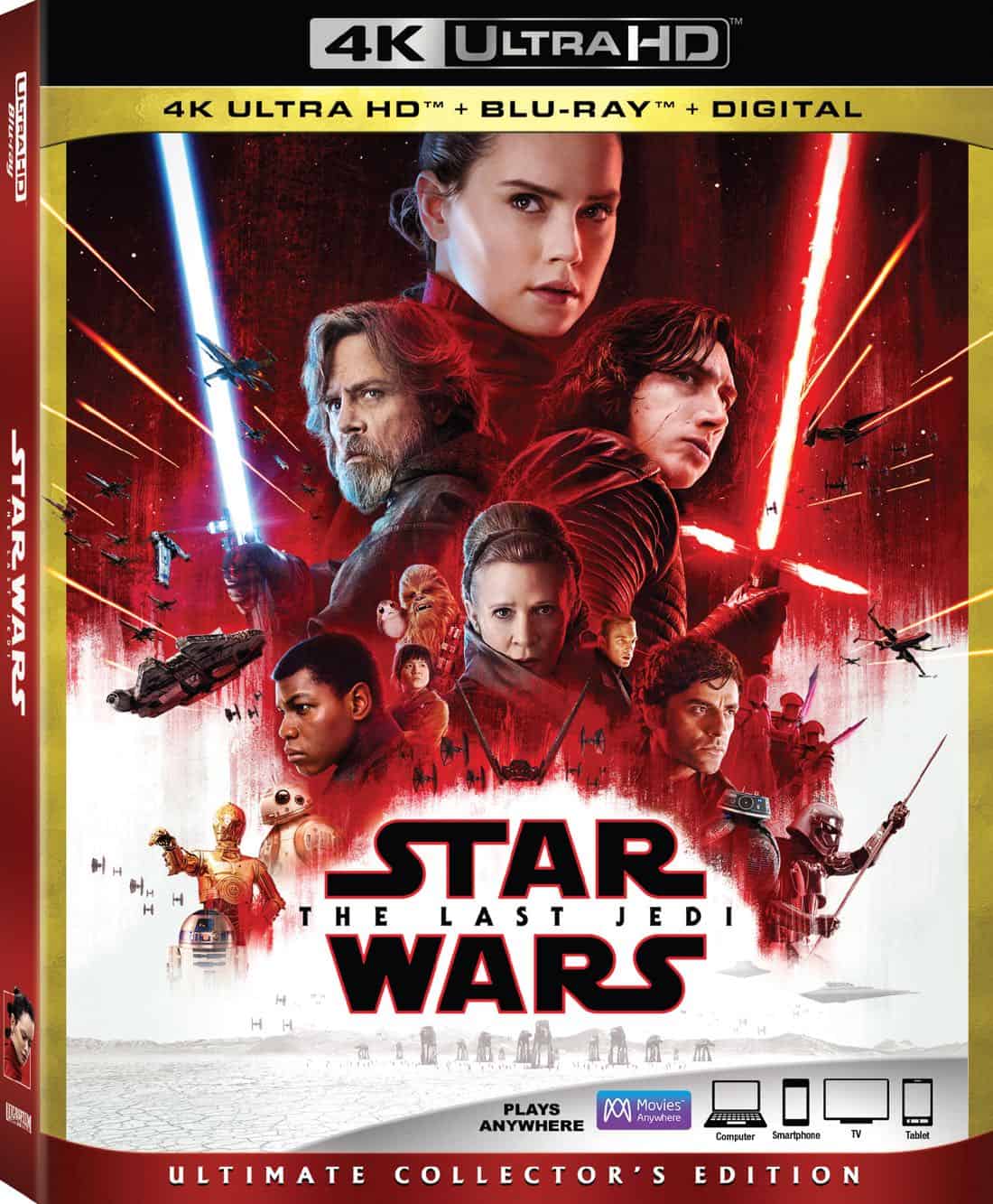 Star Wars The Last Jedi 4k + Blu-ray + Digital Box Cover Artwork Star Wars The Last Jedi 4k Bluray Box Cover Artwork