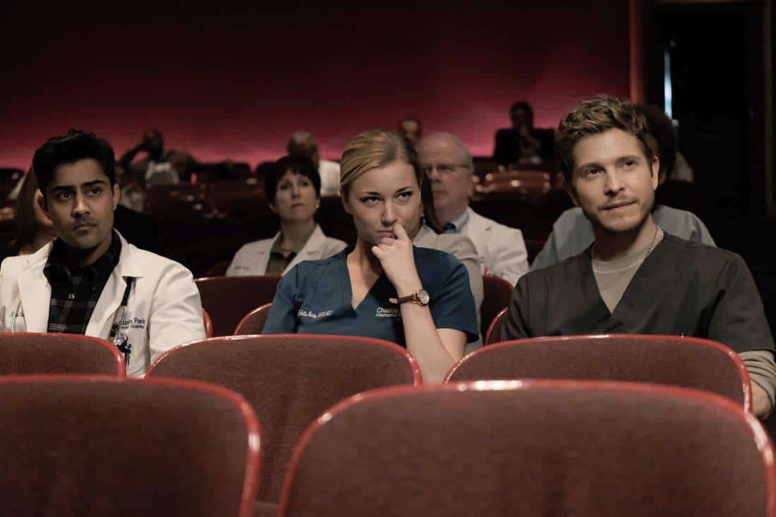 THE RESIDENT: L-R: Manish Dayal, Emily VanCamp and Matt Czuchry in the "None the Wiser" episode of THE RESIDENT airing Monday, Feb. 26 (9:00-10:00 PM ET/PT) on FOX. ©2018 Fox Broadcasting Co. Cr: Guy D'Alema/FOX