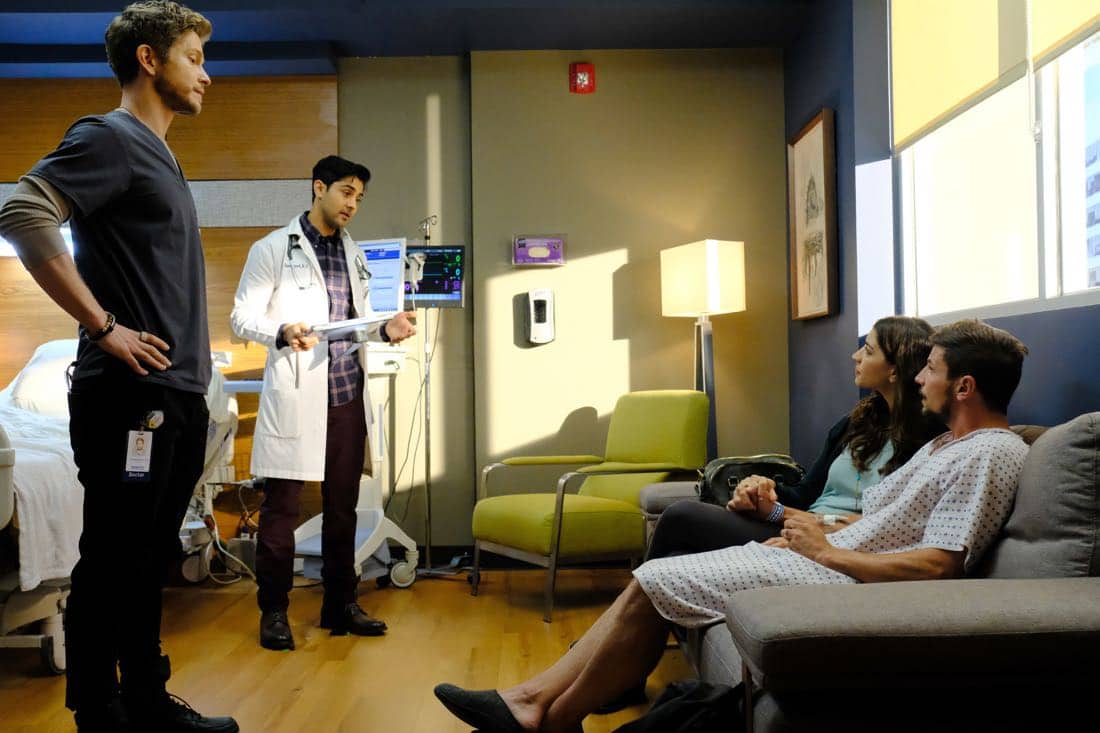 THE RESIDENT: L-R: Matt Czuchry, Manish Dayal, guest star Jamie Gray Hyder and guest star Michael Trotter in the "None the Wiser" episode of THE RESIDENT airing Monday, Feb. 26 (9:00-10:00 PM ET/PT) on FOX. ©2018 Fox Broadcasting Co. Cr: Guy D'Alema/FOX