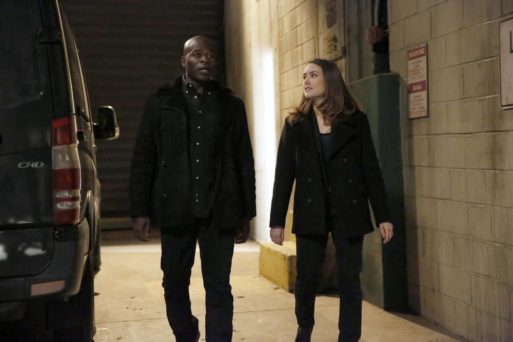 THE BLACKLIST -- "Pattie Sue Edwards (#68)" Episode 515 -- Pictured: (l-r) Hisham Tawfiq as Dembe Zuma, Megan Boone as Elizabeth Keen -- (Photo by: Will Hart/NBC)