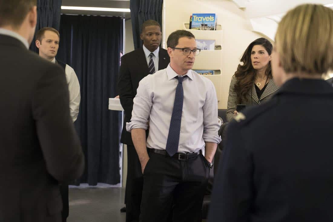 SCANDAL - "Air Force Two" - When Cyrus and David embark on a trip to Lisbon for the digital piracy summit, their plane is hacked, leaving their friends and colleagues on the ground little time to save them, on "Scandal," airing THURSDAY, MARCH 8 (9:00-10:00 p.m. EST), on The ABC Television Network. (ABC/Eric McCandless) JOSHUA MALINA