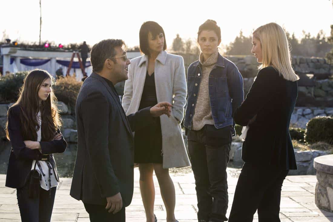 UnREAL */ (L to R) Craig Bierko, Constance Zimmer, Shiri Appleby and Caitlin FitzGerald star in Season 3 of Lifetime’s hit drama UnREAL, airing Monday, March 5, 2018 at 10pm ET/PT. Photo by James Dittiger Copyright 2018