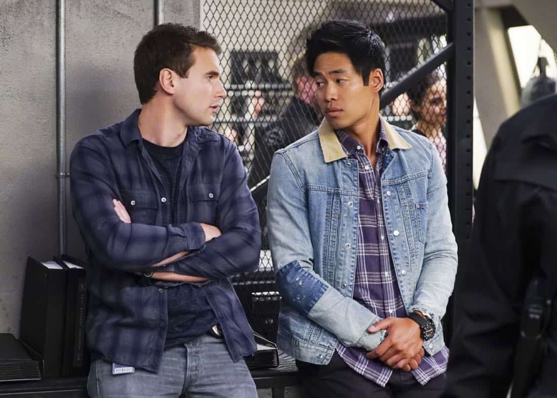 Ghosts, Hondo and the team go on the hunt for a serial killer who escaped justice two years prior by faking his death. Also, Hondo worries that Buck Spivey (Louis Ferreira), the teamÃÂs former leader, is spiraling into depression in the aftermath of being fired from the department, on S.W.A.T., Thursday, March 8 (10:00-11:00 PM, ET/PT) on the CBS Television Network. Pictured left to right: Alex Russell as Jim Street, and David Lim as Victor Tan. Photo: Sonja Flemming/CBS é2018 CBS Broadcasting, Inc. All Rights Reserved
