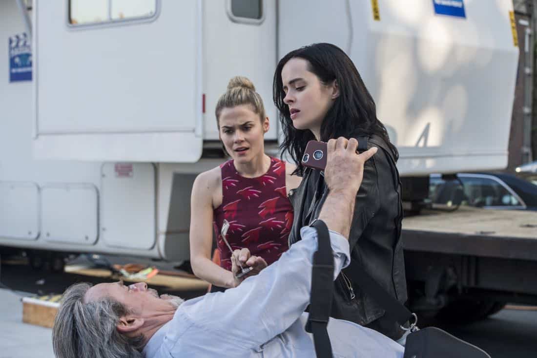 James McCaffrey Krysten Ritter and Rachael Taylor Marvel's Jessica Jones Season 2 | Photo Credit : David Giesbrecht/Netflix