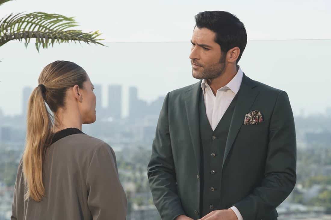 LUCIFER: L-R: Lauren German and Tom Ellis in the “Let Pinhead Sing” episode of LUCIFER airing Monday, March 12 (8:00-9:00 PM ET/PT) on FOX. CR: Erik Voake/FOX