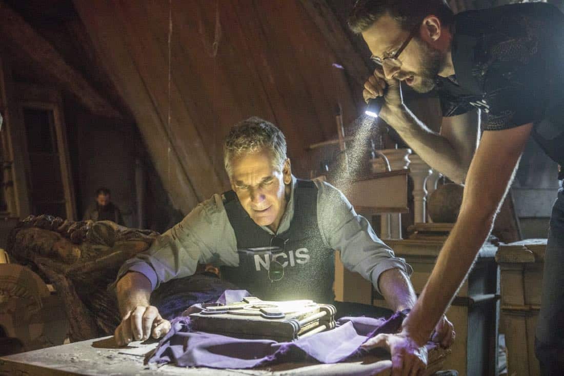 "Treasure Hunt" -- During the annual Contraband Days pirate festival, the NCIS team investigates the murder of a Navy captain who was searching for a valuable 200-year-old marble and gold fleur-de-lis, on NCIS: NEW ORLEANS, Tuesday, March 13 (10:00-11:00 PM, ET/PT) on the CBS Television Network. Pictured L-R: Scott Bakula as Special Agent Dwayne Pride and Rob Kerkovich as Forensic Scientist Sebastian Lund Photo: Skip Bolen/CBS é2018 CBS Broadcasting, Inc. All Rights Reserved