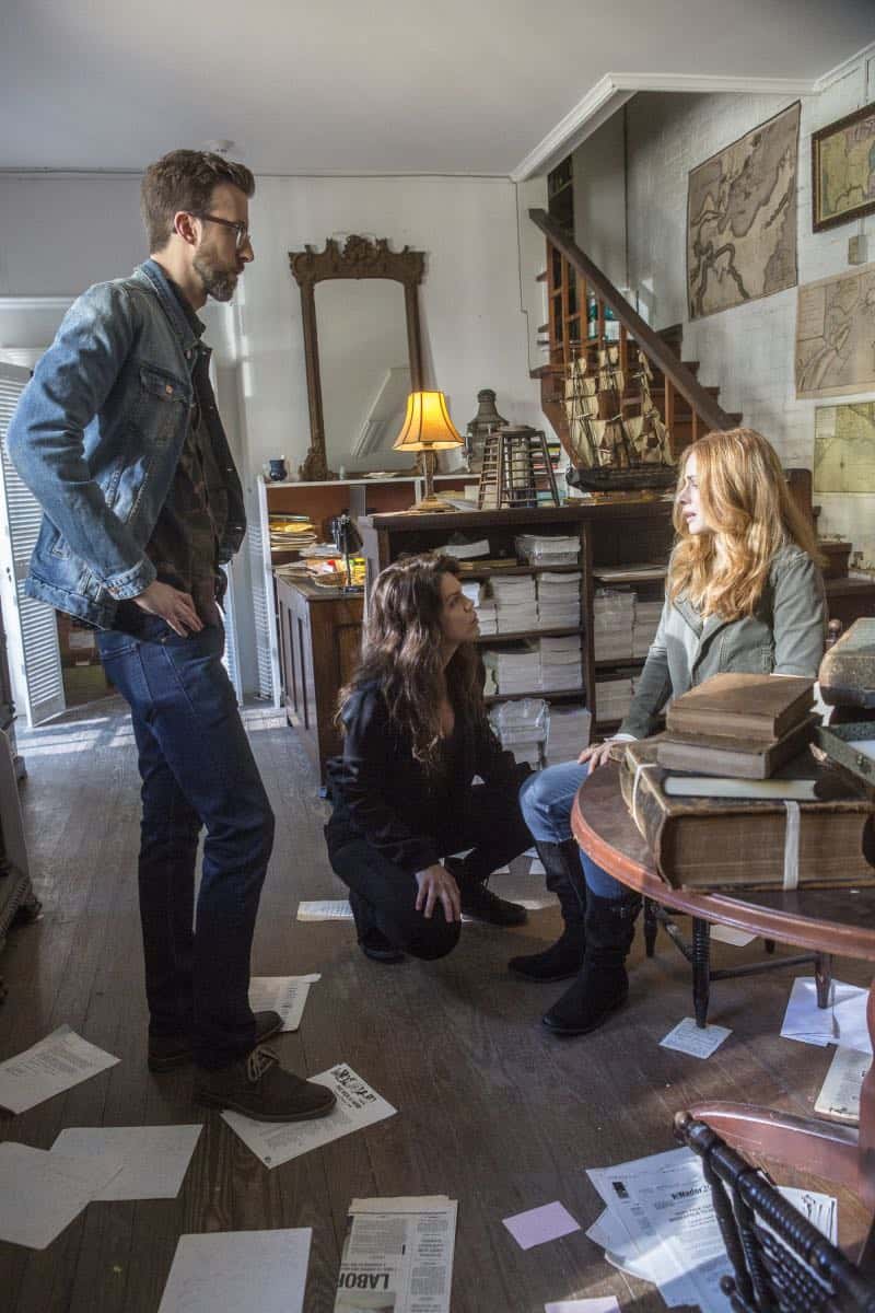 "Treasure Hunt" -- During the annual Contraband Days pirate festival, the NCIS team investigates the murder of a Navy captain who was searching for a valuable 200-year-old marble and gold fleur-de-lis, on NCIS: NEW ORLEANS, Tuesday, March 13 (10:00-11:00 PM, ET/PT) on the CBS Television Network.Pictured L-R: Rob Kerkovich as Forensic Scientist Sebastian Lund, Vanessa Ferlito as FBI Special Agent Tammy Gregorio, and Teal Wicks as Michelle Faucheux Photo: Skip Bolen/CBS é2018 CBS Broadcasting, Inc. All Rights Reserved