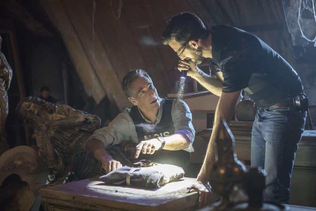 "Treasure Hunt" -- During the annual Contraband Days pirate festival, the NCIS team investigates the murder of a Navy captain who was searching for a valuable 200-year-old marble and gold fleur-de-lis, on NCIS: NEW ORLEANS, Tuesday, March 13 (10:00-11:00 PM, ET/PT) on the CBS Television Network. Pictured L-R: Scott Bakula as Special Agent Dwayne Pride and Rob Kerkovich as Forensic Scientist Sebastian Lund Photo: Skip Bolen/CBS é2018 CBS Broadcasting, Inc. All Rights Reserved