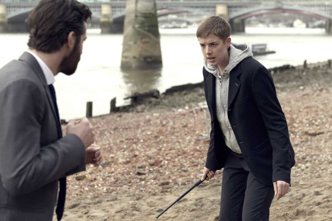 HARD SUN -- "The Sun, The Moon, The Truth" - Episode 101 - Malcontent police detective, DCI Charlie Hicks is deeply suspicious of his new partner DI Elaine Renko. But their first investigation into what seems like a straightforward case of suicide exposes a state secret that will connect them for life. Charlie Hicks (Jim Sturgess) and Elaine Renko (Agyness Deyn) shown. (Photo by: Hal Shinnie/Hulu)