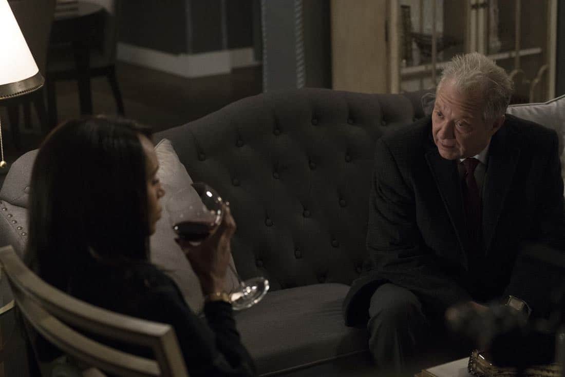 Scandal - "The List" - After Air Force Two's extraordinary safe landing, Cyrus takes his victory lap as America's newest hero, and Mellie demands that the Oval stop at nothing until justice is served. Meanwhile, Liv tries to bridge the gap with the Gladiators by disclosing her theory behind the hijack and Cyrus's true intentions, on "Scandal," airing THURSDAY, MARCH 15 (9:00-10:00 p.m. EDT), on The ABC Television Network. (ABC/Richard Cartwright) KERRY WASHINGTON, JEFF PERRY