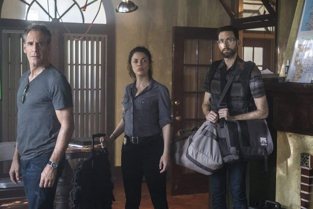"Welcome to the Jungle" -- Pride, Sebastian and Tammy travel to South America after Pride is personally requested by a former colleague to assist with a classified operation that has been compromised, on NCIS: NEW ORLEANS, Tuesday, March 27 (10:00-11:00 PM, ET/PT) on the CBS Television Network. Pictured L-R: Scott Bakula as Special Agent Dwayne Pride, Vanessa Ferlito as FBI Special Agent Tammy Gregorio, and Rob Kerkovich as Forensic Scientist Sebastian Lund Photo: Skip Bolen/CBS é2018 CBS Broadcasting, Inc. All Rights Reserved "Welcome to the Jungle" -- Pride, Sebastian and Tammy travel to South America after Pride is personally requested by a former colleague to assist with a classified operation that has been compromised, on NCIS: NEW ORLEANS, Tuesday, March 27 (10:00-11:00 PM, ET/PT) on the CBS Television Network. Pictured L-R: Scott Bakula as Special Agent Dwayne Pride, Vanessa Ferlito as FBI Special Agent Tammy Gregorio, and Rob Kerkovich as Forensic Scientist Sebastian Lund Photo: Skip Bolen/CBS é2018 CBS Broadcasting, Inc. All Rights Reserved