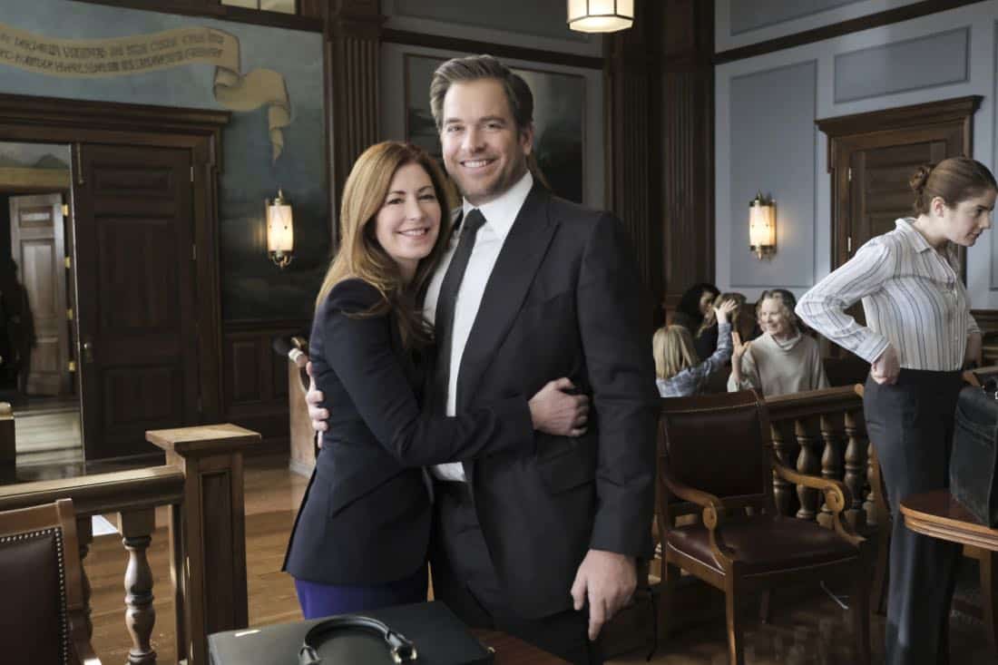 "Bad Medicine" -- Bull helps a doctor who crossed state lines to purchase a marijuana-derived oil to treat her patients in Virginia, where the oil is illegal. But the case is complicated when Assistant U.S. Attorney Sylvia Banner (Dana Delany) has the DEA arrest her for possession with intent to distribute, on BULL, Tuesday, March 27 (9:00-10:00PM, ET/PT), on the CBS Television Network. Pictured L-R: Behind the scenes with Dana Delany and Michael Weatherly Photo: Jojo Whilden/CBS é2018 CBS Broadcasting, Inc. All Rights Reserved "Bad Medicine" -- Bull helps a doctor who crossed state lines to purchase a marijuana-derived oil to treat her patients in Virginia, where the oil is illegal. But the case is complicated when Assistant U.S. Attorney Sylvia Banner (Dana Delany) has the DEA arrest her for possession with intent to distribute, on BULL, Tuesday, March 27 (9:00-10:00PM, ET/PT), on the CBS Television Network. Pictured L-R: Behind the scenes with Dana Delany and Michael Weatherly Photo: Jojo Whilden/CBS é2018 CBS Broadcasting, Inc. All Rights Reserved
