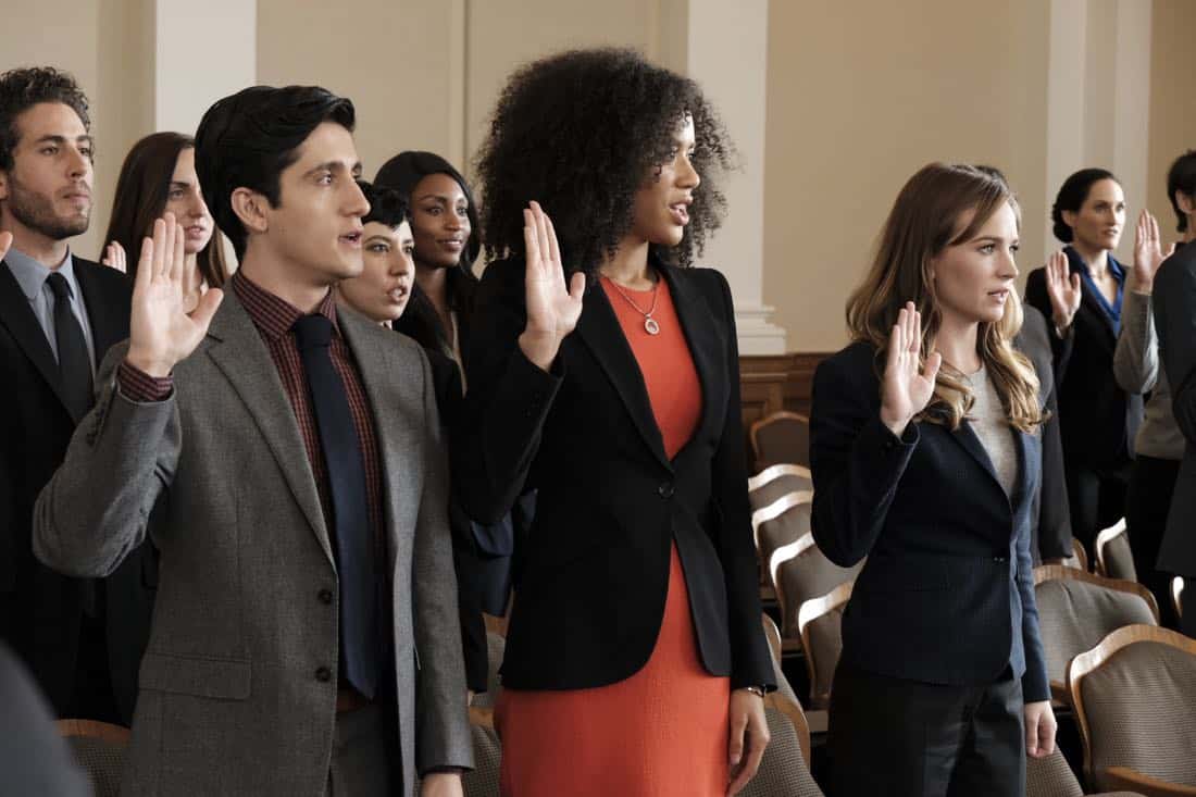 FOR THE PEOPLE - "Pilot" - Set in the United States District Court for the Southern District of New York (a.k.a. "The Mother Court"), the new Shondaland series follows six talented young lawyers working on opposite sides of the law and handling the most high-profile and high-stakes federal cases in the country. These lawyers will be put to the test both personally and professionally as their lives intersect in and out of America's most prestigious trial court, on "For The People," TUESDAY, MARCH 13 (10:00-11:00 p.m. EDT), on The ABC Television Network. (ABC/Nicole Wilder) WESAM KEESH, JASMIN SAVOY BROWN, BRITT ROBERTSON FOR THE PEOPLE - "Pilot" - Set in the United States District Court for the Southern District of New York (a.k.a. "The Mother Court"), the new Shondaland series follows six talented young lawyers working on opposite sides of the law and handling the most high-profile and high-stakes federal cases in the country. These lawyers will be put to the test both personally and professionally as their lives intersect in and out of America's most prestigious trial court, on "For The People," TUESDAY, MARCH 13 (10:00-11:00 p.m. EDT), on The ABC Television Network. (ABC/Nicole Wilder) WESAM KEESH, JASMIN SAVOY BROWN, BRITT ROBERTSON