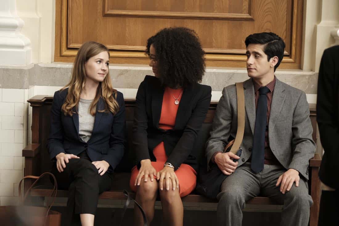 FOR THE PEOPLE - "Pilot" - Set in the United States District Court for the Southern District of New York (a.k.a. "The Mother Court"), the new Shondaland series follows six talented young lawyers working on opposite sides of the law and handling the most high-profile and high-stakes federal cases in the country. These lawyers will be put to the test both personally and professionally as their lives intersect in and out of America's most prestigious trial court, on "For The People," TUESDAY, MARCH 13 (10:00-11:00 p.m. EDT), on The ABC Television Network. (ABC/Nicole Wilder) BRITT ROBERTSON, JASMIN SAVOY BROWN, WESAM KEESH FOR THE PEOPLE - "Pilot" - Set in the United States District Court for the Southern District of New York (a.k.a. "The Mother Court"), the new Shondaland series follows six talented young lawyers working on opposite sides of the law and handling the most high-profile and high-stakes federal cases in the country. These lawyers will be put to the test both personally and professionally as their lives intersect in and out of America's most prestigious trial court, on "For The People," TUESDAY, MARCH 13 (10:00-11:00 p.m. EDT), on The ABC Television Network. (ABC/Nicole Wilder) BRITT ROBERTSON, JASMIN SAVOY BROWN, WESAM KEESH