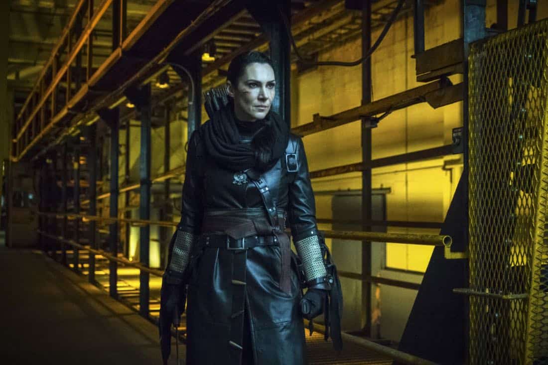 Arrow -- "The Thanatos Guild" -- Image Number: AR616b_0226.jpg -- Pictured: Kyra Zagorsky as Athena -- Photo: Katie Yu/The CW -- é 2018 The CW Network, LLC. All rights reserved.