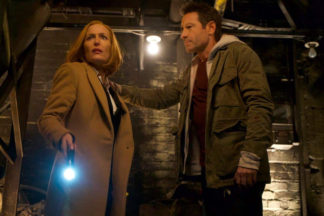 THE X-FILES: L-R: Gillian Anderson and David Duchovny in the "My Struggle IV" season finale episode of THE X-FILES airing Wednesday, March 21 (8:00-9:00 PM ET/PT) on FOX. ©2018 Fox Broadcasting Co. Cr: Shane Harvey/FOX