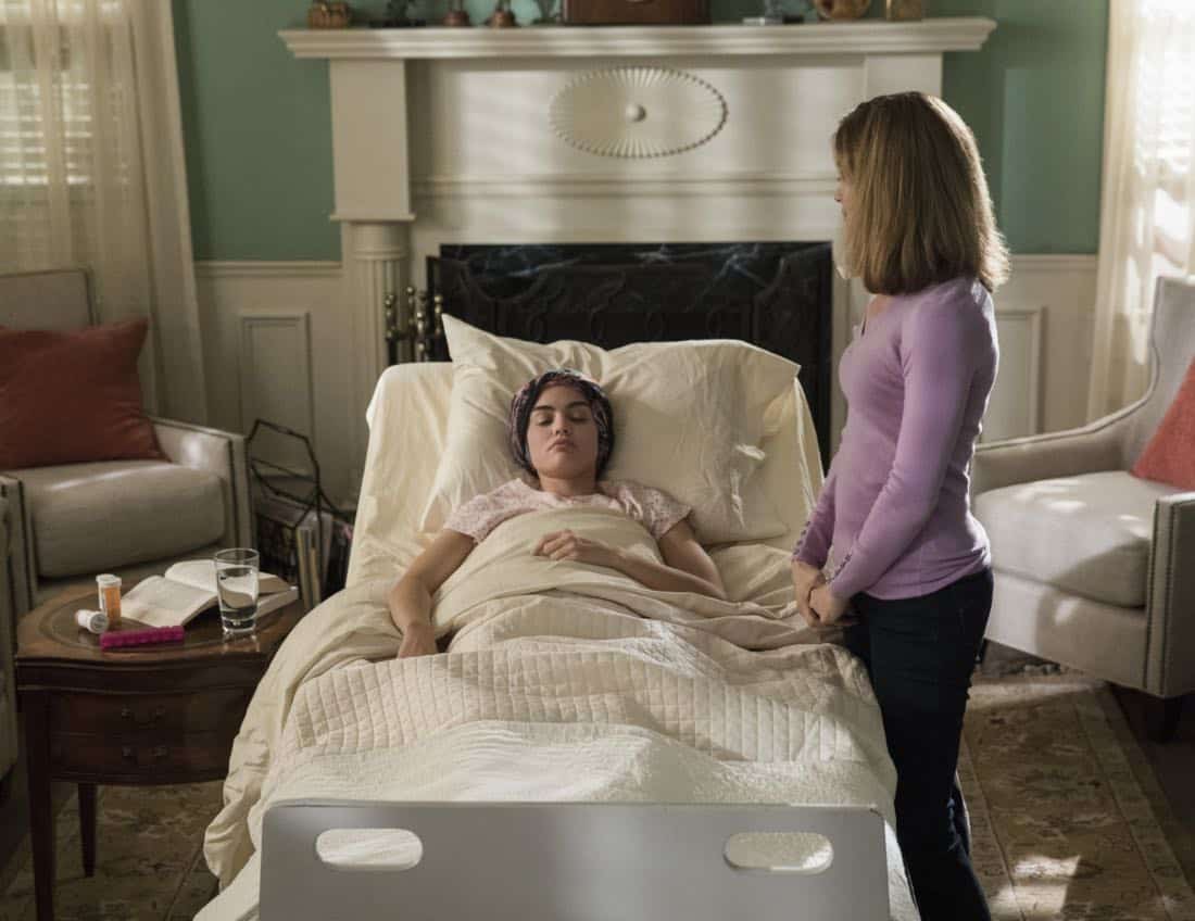 Life Sentence -- "Re-Inventing the Abbotts" -- Image Number: LFS102b_0300b.jpg -- Pictured (L-R): Lucy Hale as Stella and Gillian Vigman as Ida -- Photo: Jack Rowand/The CW -- é 2018 The CW Network, LLC. All Rights Reserved. Life Sentence -- "Re-Inventing the Abbotts" -- Image Number: LFS102b_0300b.jpg -- Pictured (L-R): Lucy Hale as Stella and Gillian Vigman as Ida -- Photo: Jack Rowand/The CW -- é 2018 The CW Network, LLC. All Rights Reserved.