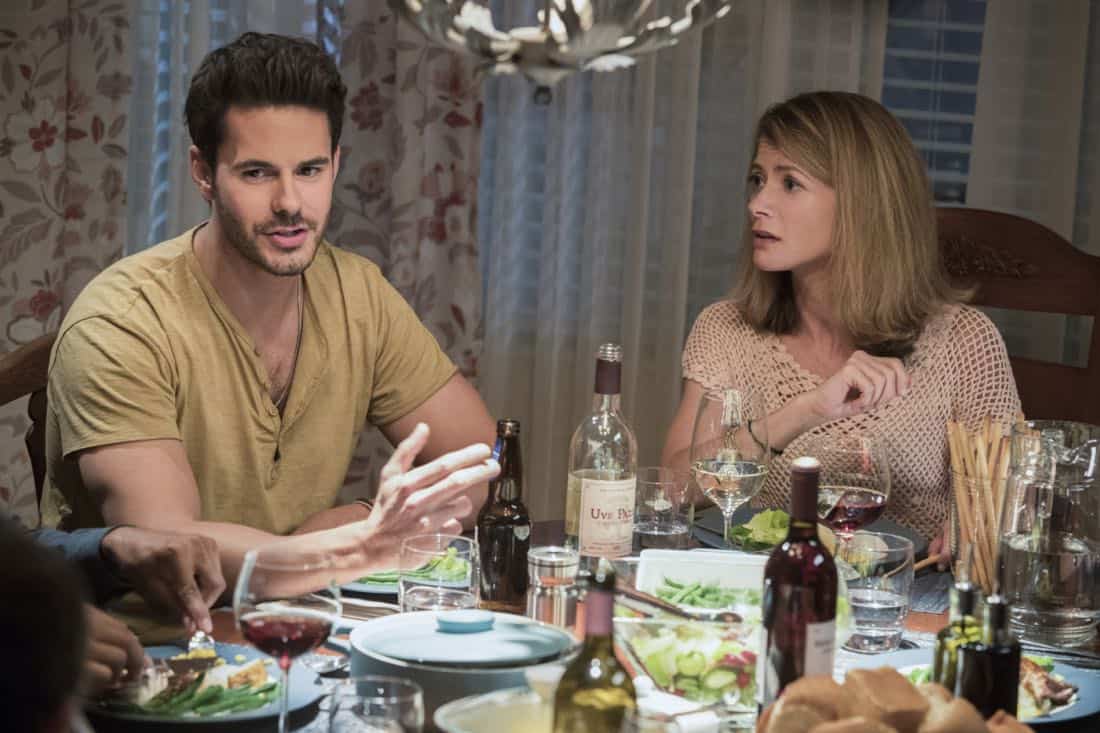 Life Sentence -- "Re-Inventing the Abbotts" -- Image Number: LFS102b_0369b.jpg -- Pictured (L-R): Jayson Blair as Aiden and Gillian Vigman as Ida -- Photo: Jack Rowand/The CW -- é 2018 The CW Network, LLC. All Rights Reserved. Life Sentence -- "Re-Inventing the Abbotts" -- Image Number: LFS102b_0369b.jpg -- Pictured (L-R): Jayson Blair as Aiden and Gillian Vigman as Ida -- Photo: Jack Rowand/The CW -- é 2018 The CW Network, LLC. All Rights Reserved.