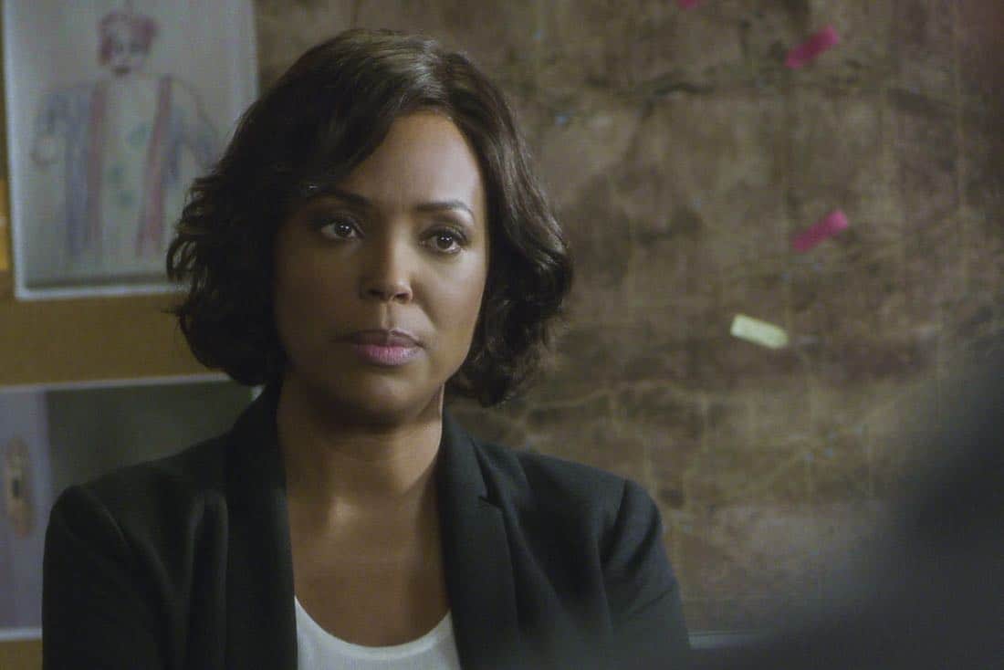 ÃÂThe CapilanosààThe BAU is called to Oklahoma to investigate a murderous clown terrorizing the sleepy town of Guymon, on CRIMINAL MINDS, Wednesday, March 21 (10:00-11:00 PM, ET/PT) on the CBS Television Network. Pictured: Aisha Tyler (Dr. Tara Lewis) Photo: Best Screen Grab Available é2018 CBS Broadcasting, Inc. All Rights Reserved ÃÂThe CapilanosààThe BAU is called to Oklahoma to investigate a murderous clown terrorizing the sleepy town of Guymon, on CRIMINAL MINDS, Wednesday, March 21 (10:00-11:00 PM, ET/PT) on the CBS Television Network. Pictured: Aisha Tyler (Dr. Tara Lewis) Photo: Best Screen Grab Available é2018 CBS Broadcasting, Inc. All Rights Reserved
